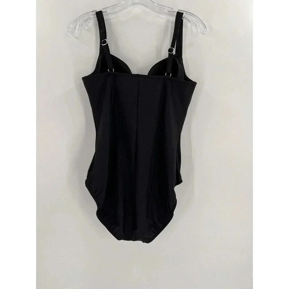 LAND'S END Womens Black Tummy Control GRECIAN STYLE CLASSIC SWIM TANK Size 14P - Picture 3 of 6